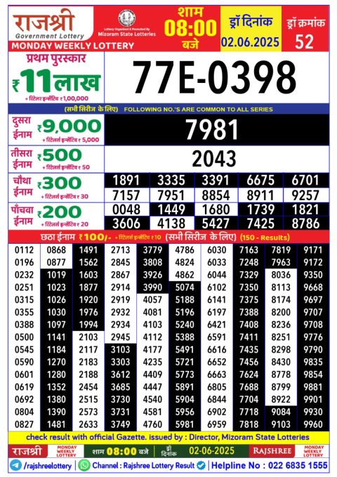 Everest Result Today Dear Lottery Chart
