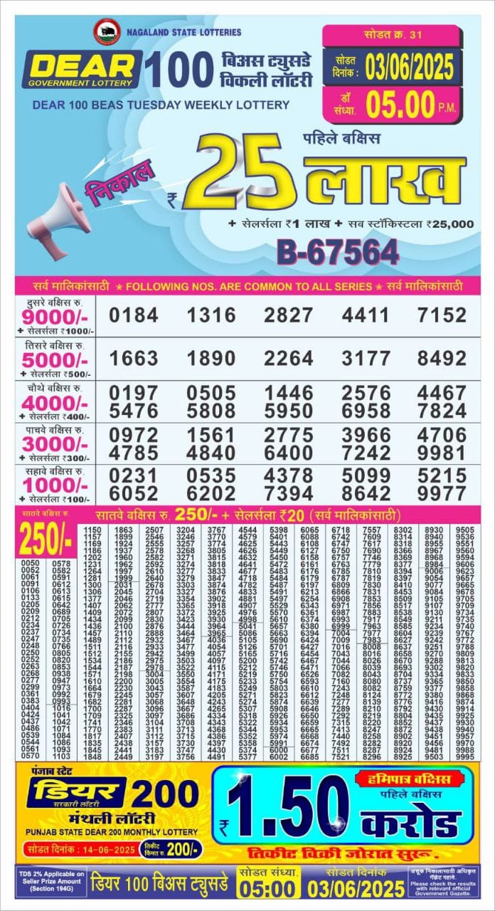 Everest Result Today Dear Lottery Chart