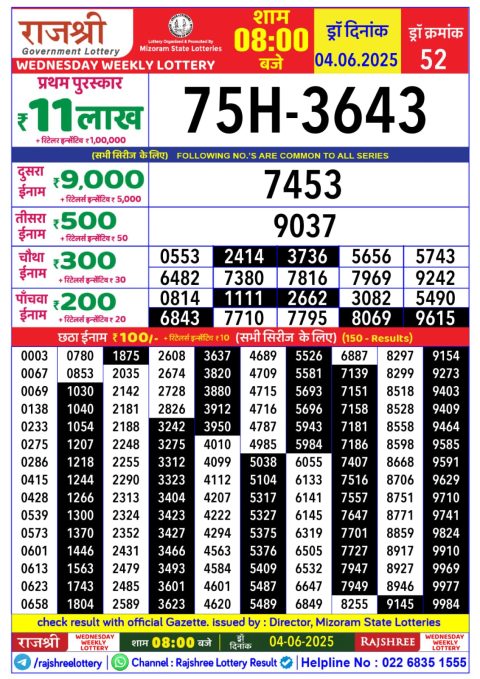 Everest Result Today Dear Lottery Chart