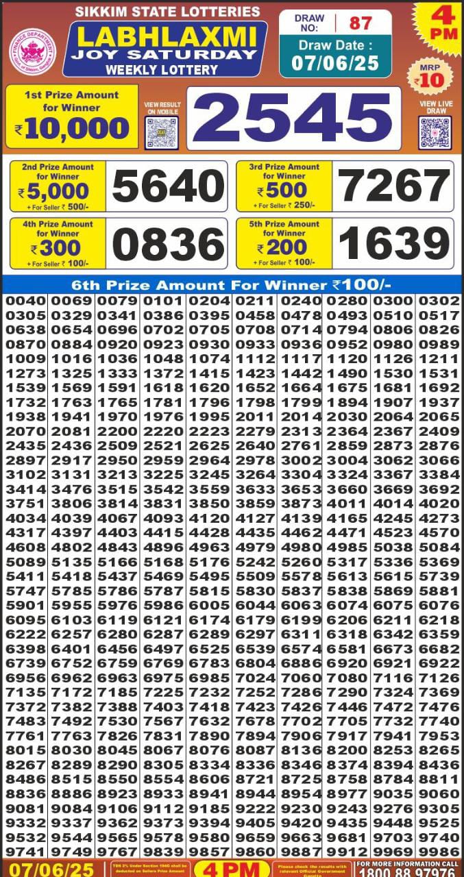 Everest Result Today Dear Lottery Chart