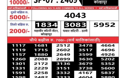 Maharashtra sahyadri lottery result 07.06.25