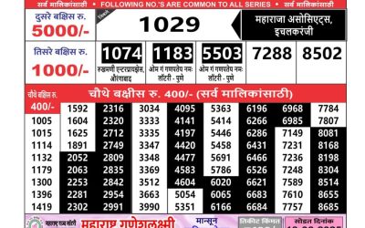Maharashtra Ganesh laxmi weekly lottery result 08.06.25