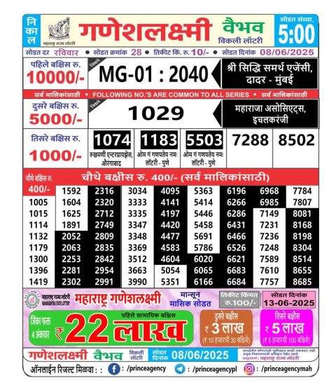 Everest Result Today Dear Lottery Chart