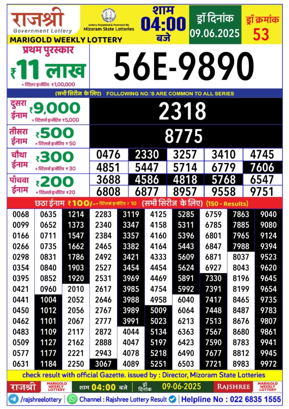 Everest Result Today Dear Lottery Chart