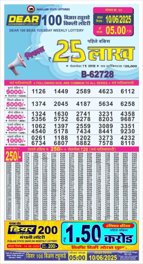 Everest Result Today Dear Lottery Chart