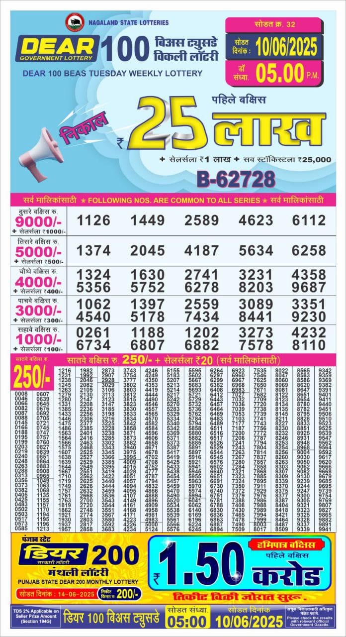 Everest Result Today Dear Lottery Chart
