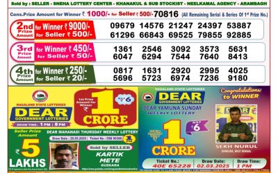 Dear lottery 8pm result 10.06.25