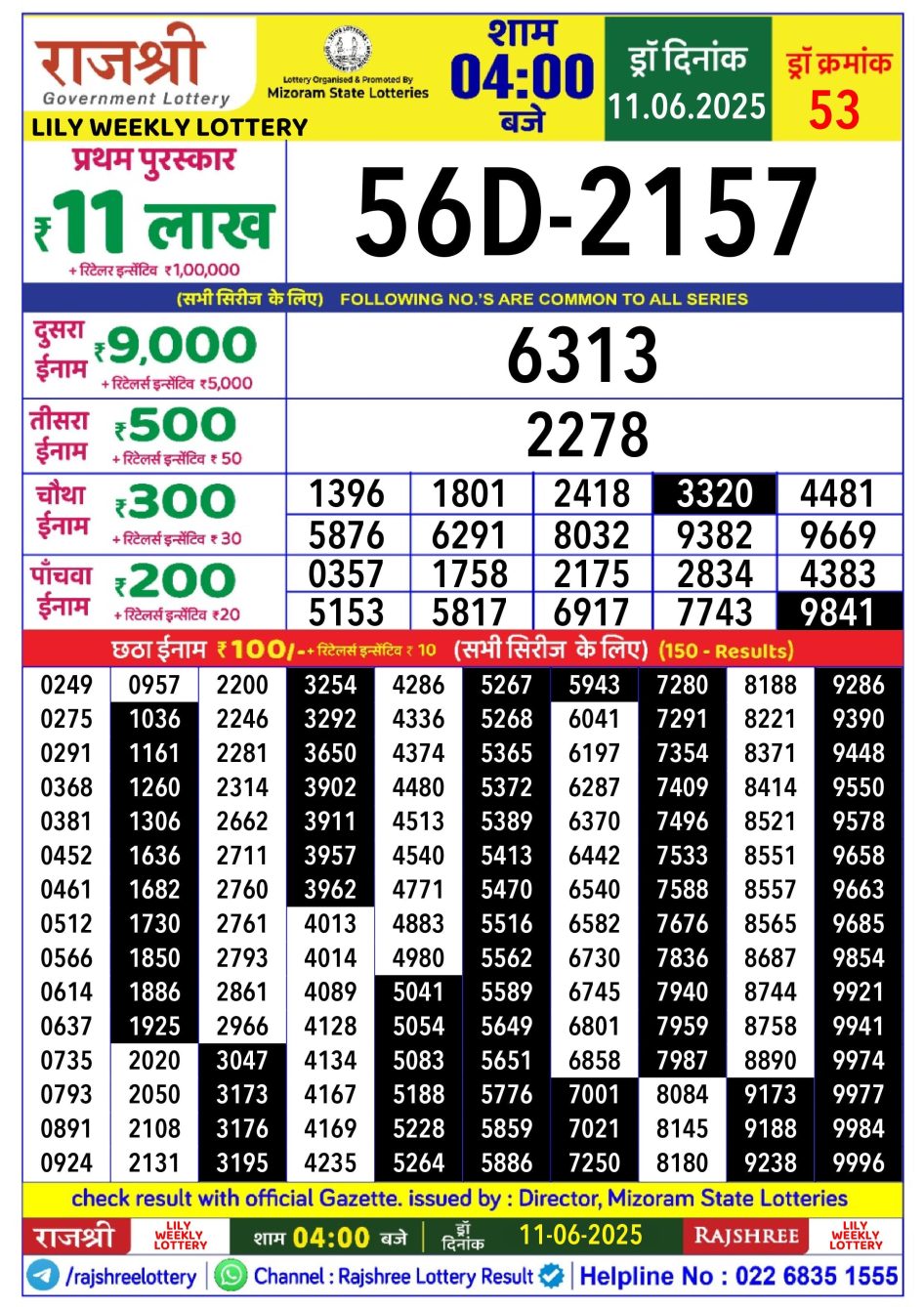 Everest Result Today Dear Lottery Chart