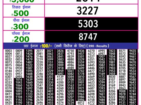 Everest Result Today Dear Lottery Chart