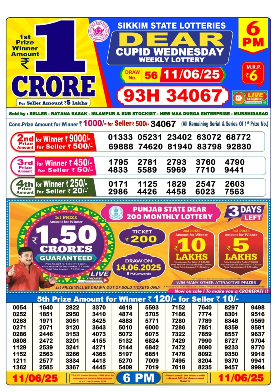 Everest Result Today Dear Lottery Chart