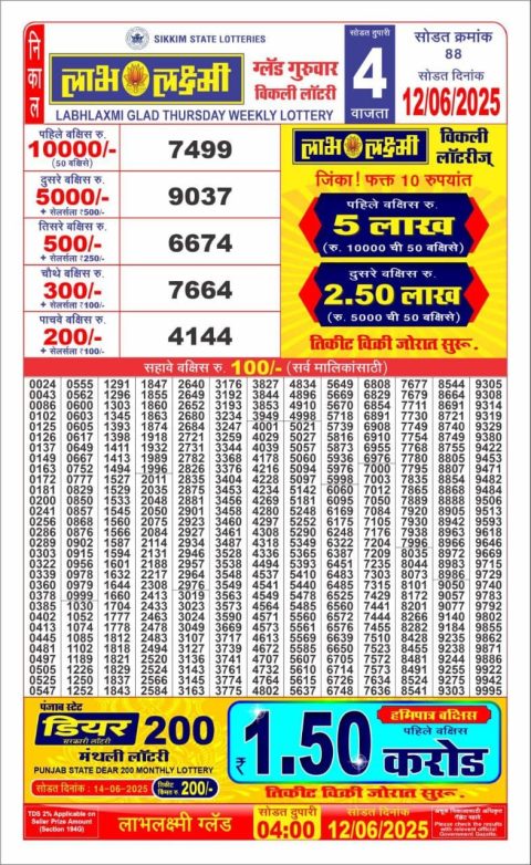 Everest Result Today Dear Lottery Chart