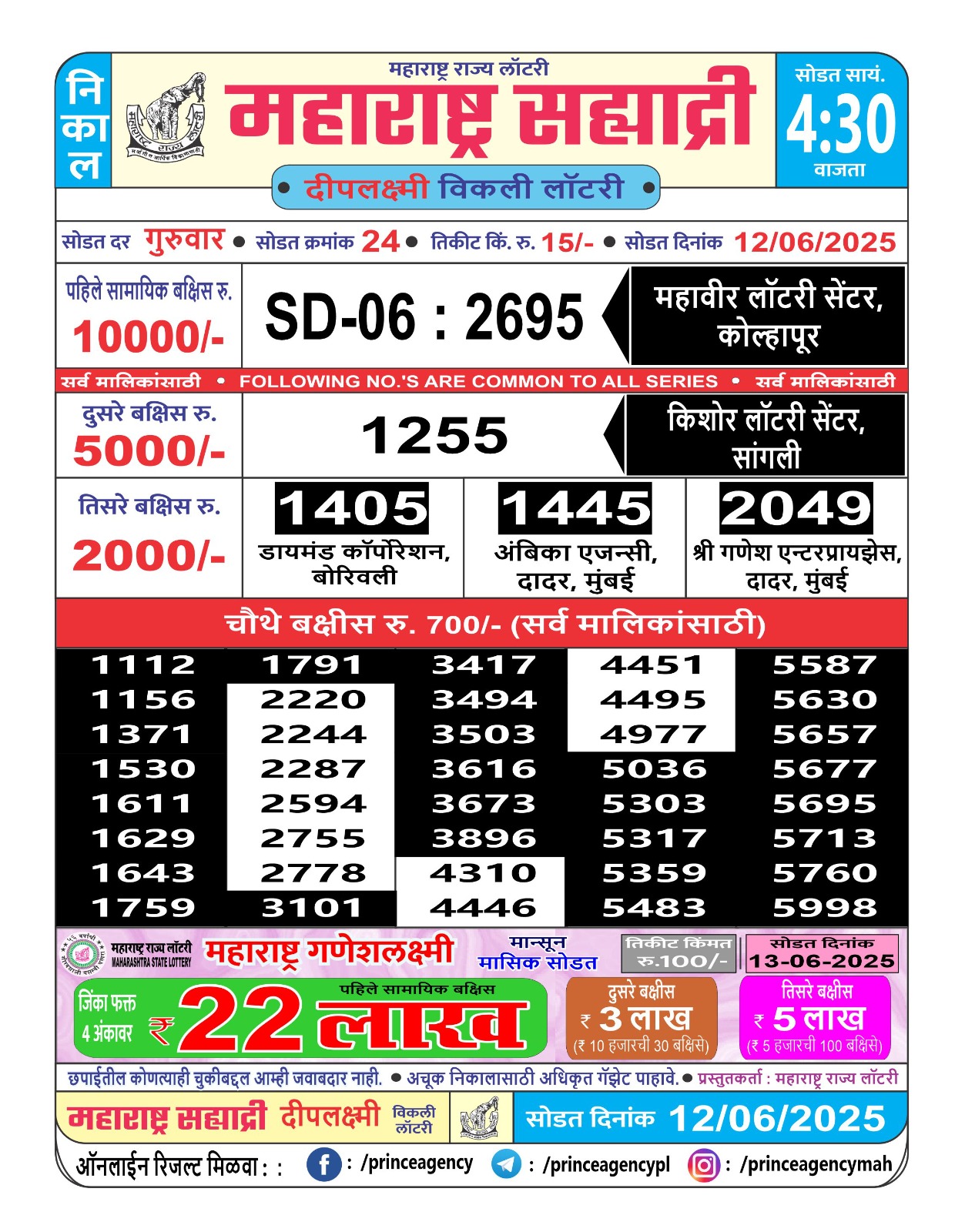 Everest Result Today Dear Lottery Chart