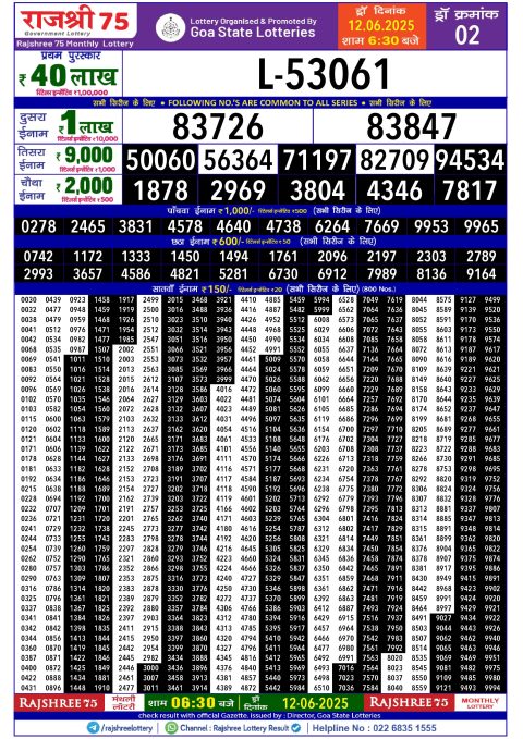 Everest Result Today Dear Lottery Chart