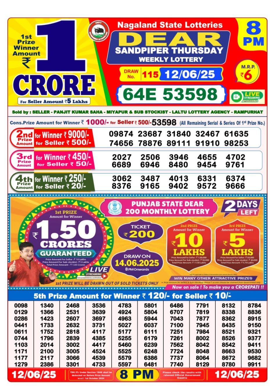Everest Result Today Dear Lottery Chart