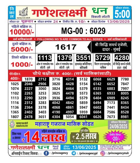 Everest Result Today Dear Lottery Chart