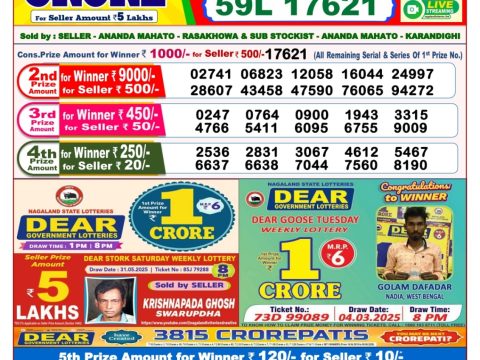 Everest Result Today Dear Lottery Chart