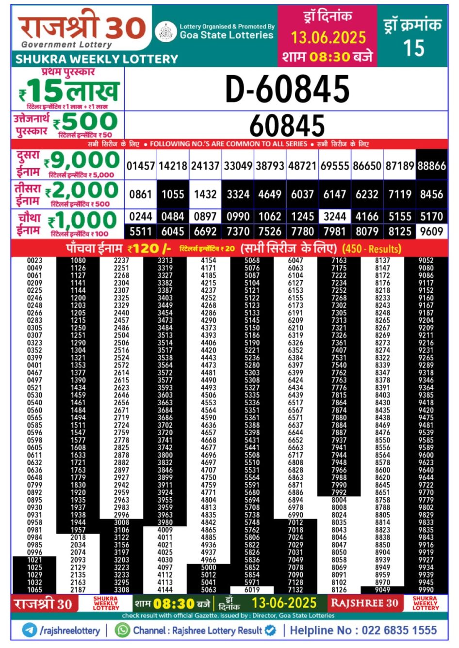 Everest Result Today Dear Lottery Chart