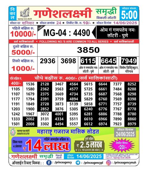 Everest Result Today Dear Lottery Chart