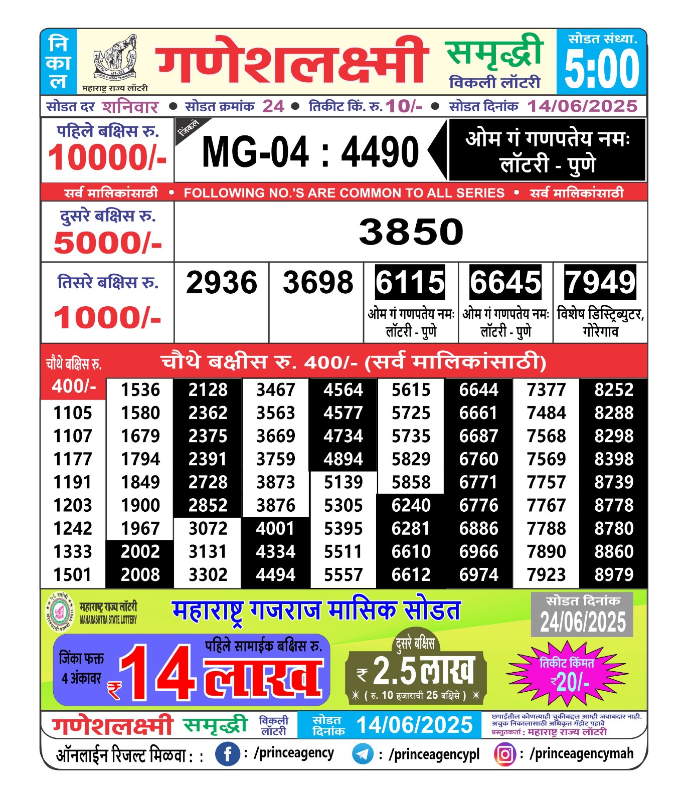 Everest Result Today Dear Lottery Chart