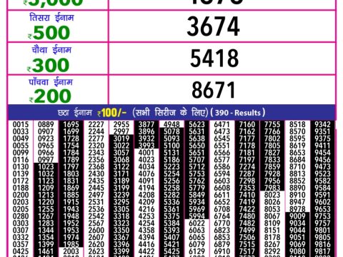 Everest Result Today Dear Lottery Chart