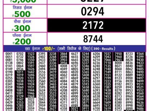 Everest Result Today Dear Lottery Chart