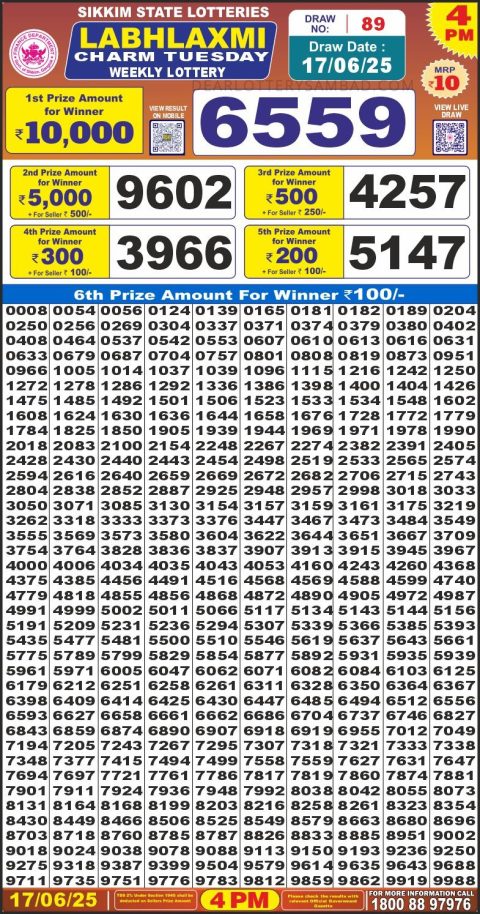 Everest Result Today Dear Lottery Chart