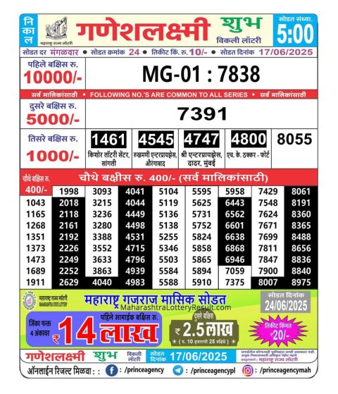 Everest Result Today Dear Lottery Chart
