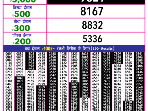 Everest Result Today Dear Lottery Chart