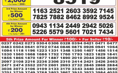 Punjab state dear10 lottery 6pm result 17.06.25