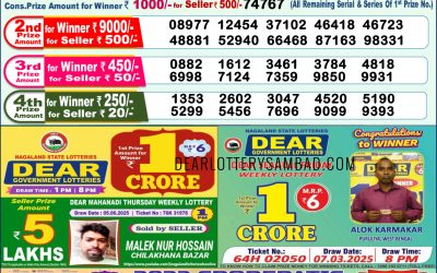 Dear lottery 1pm result 18.06.25