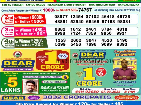 Everest Result Today Dear Lottery Chart