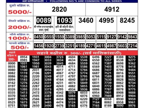 Everest Result Today Dear Lottery Chart