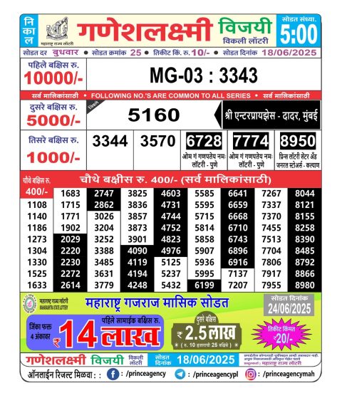 Everest Result Today Dear Lottery Chart