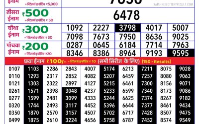 Rajshree daily lottery 1pm result 19.06.25
