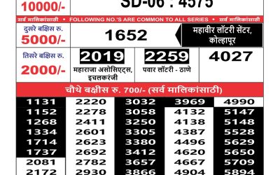 Maharashtra sahyadri lottery result 19.06.25