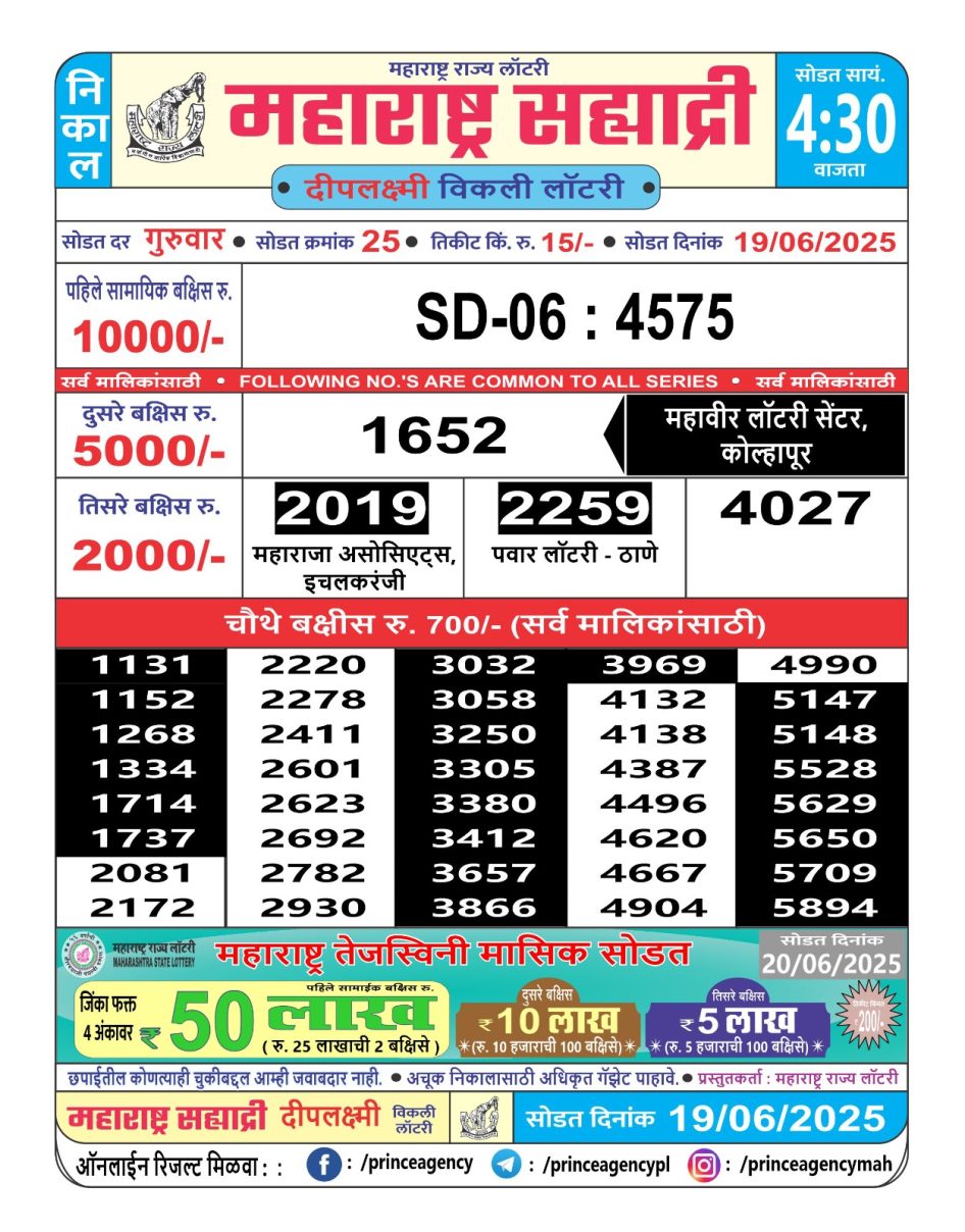 Everest Result Today Dear Lottery Chart