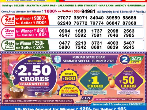 Everest Result Today Dear Lottery Chart