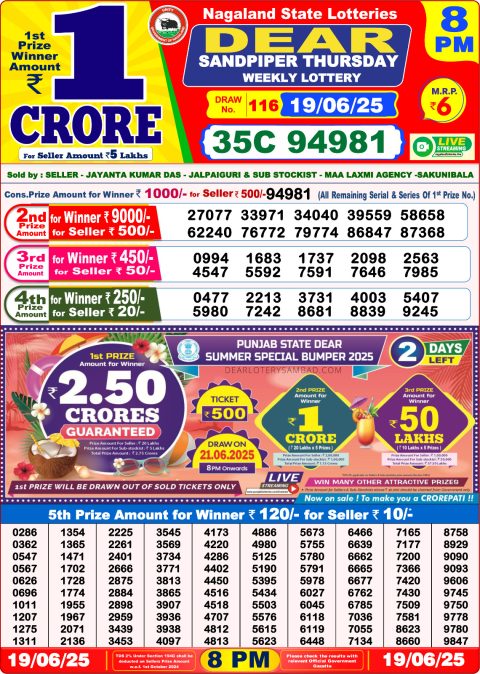 Everest Result Today Dear Lottery Chart