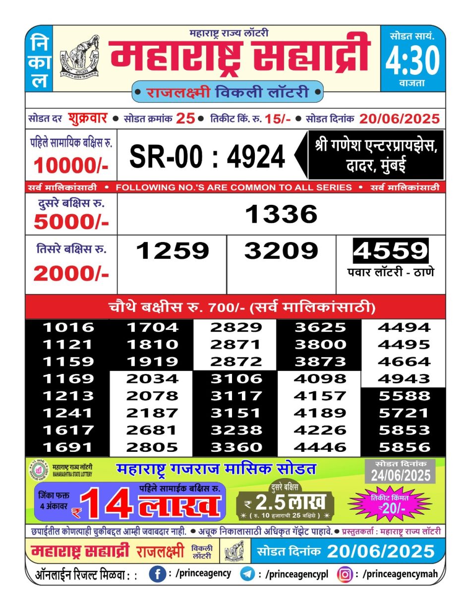 Everest Result Today Dear Lottery Chart