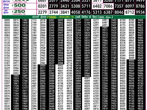 Everest Result Today Dear Lottery Chart