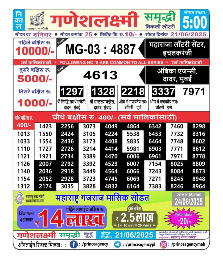 Everest Result Today Dear Lottery Chart