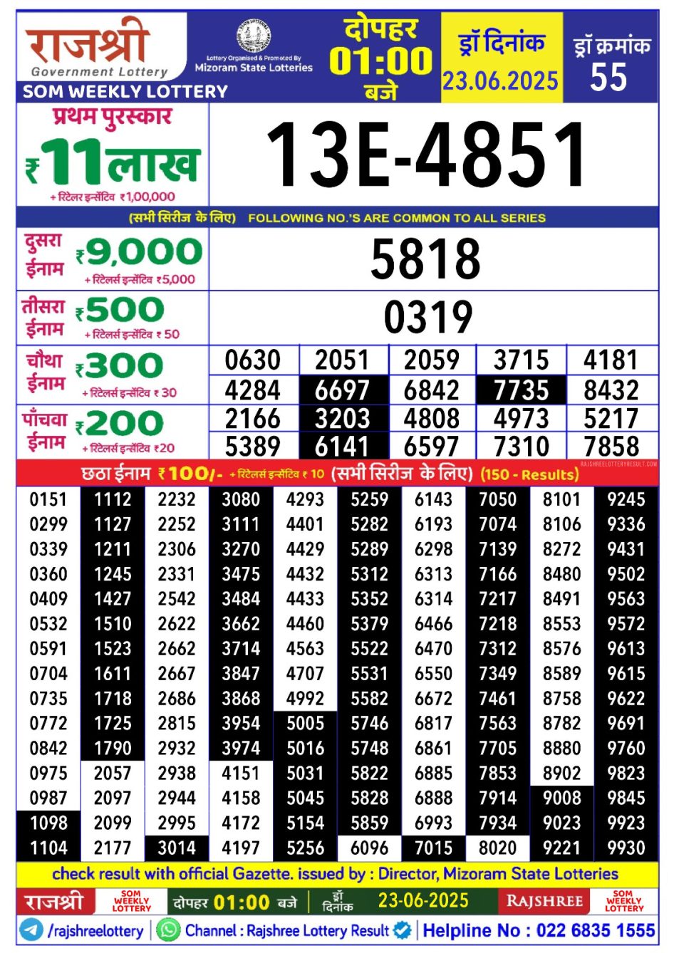 Everest Result Today Dear Lottery Chart