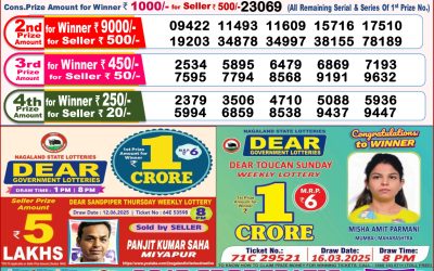 Dear lottery 8pm result 23.06.25