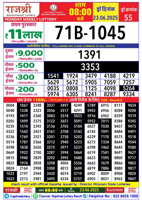 Everest Result Today Dear Lottery Chart
