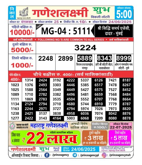 Everest Result Today Dear Lottery Chart