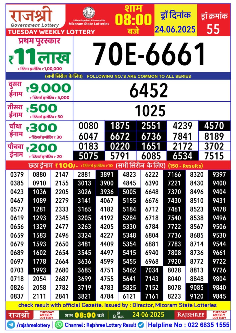Everest Result Today Dear Lottery Chart