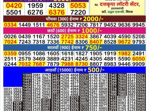 Everest Result Today Dear Lottery Chart