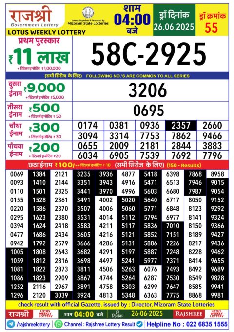 Everest Result Today Dear Lottery Chart