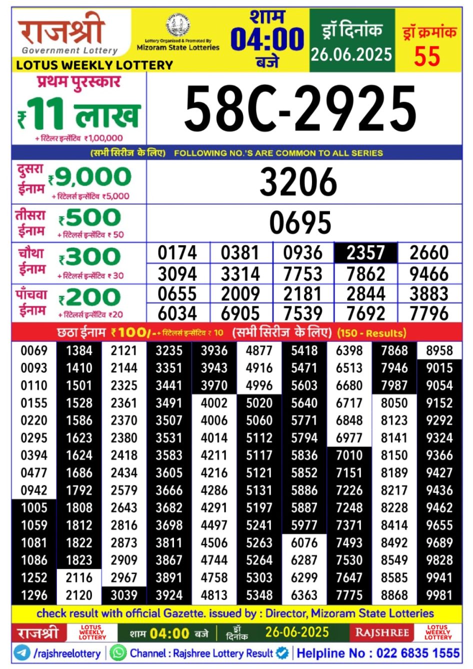 Everest Result Today Dear Lottery Chart