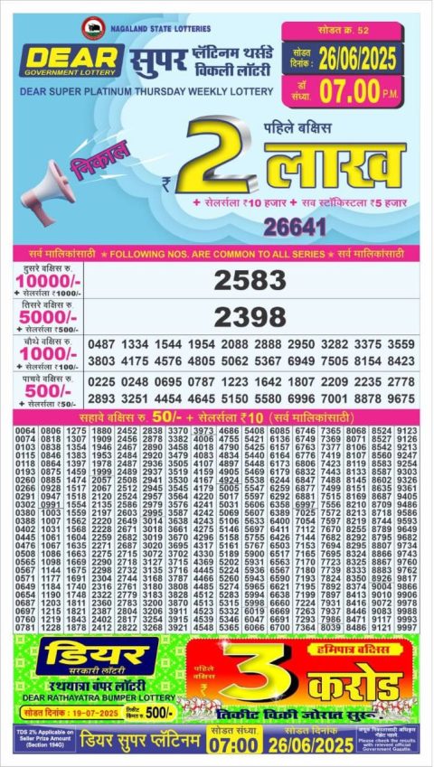 Everest Result Today Dear Lottery Chart